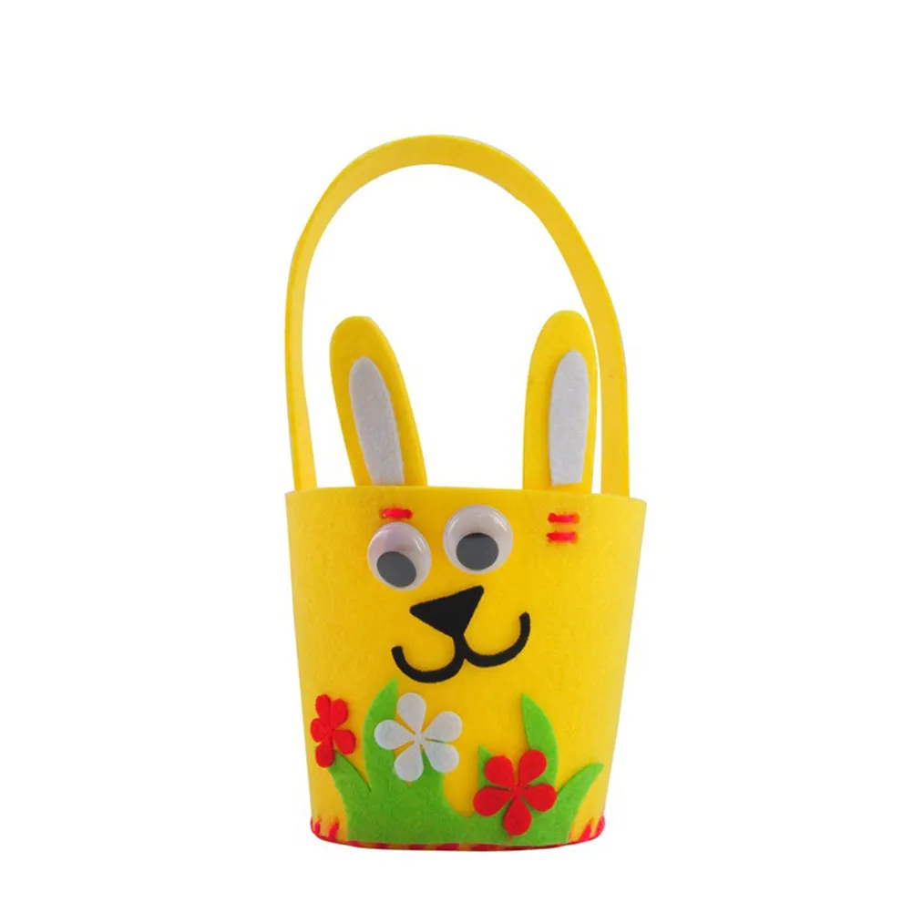 

3 PCS Easter Egg Material Kit Bunny Making Craft Cartoon Flower Basket Children's Woven Toy Carton Kits