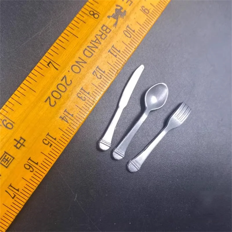 

1/6 Soldier Scene Props Mini Tableware Knife Fork Spoon Model Accessories Toy Fit 12'' Action Figures In Stock