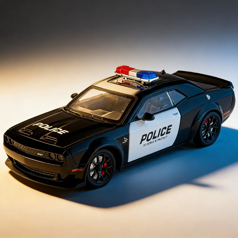 

Модель полицейской машины Hellcat 1:24, литая под давлением, имитация американского спортивного автомобиля, игрушка для мальчика, подарок