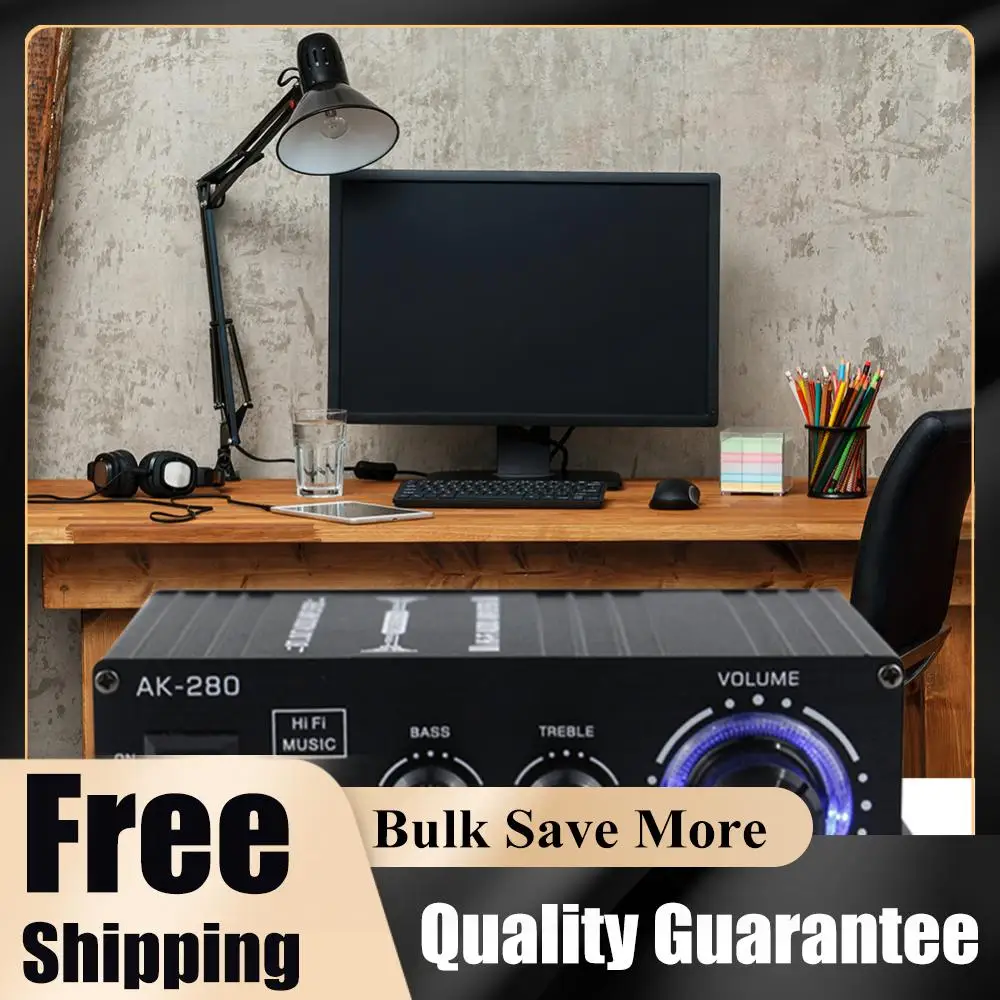 

Аудиоусилитель AK-280 HiFi, стереоусилитель для сабвуфера, 40Вт+40Вт, двухканальный, для домашнего кинотеатра, с входами RCA и AUX