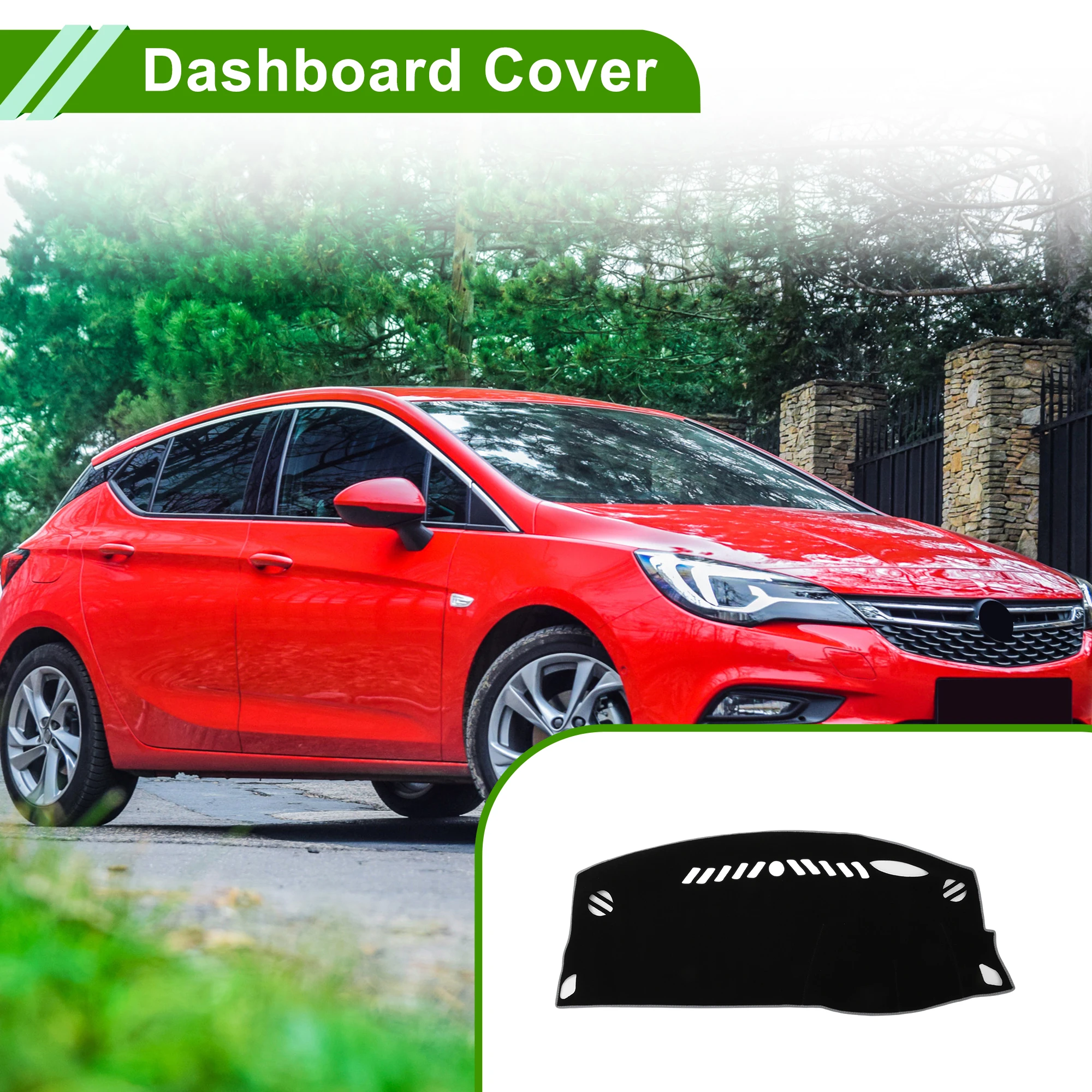 

UXCELL Dashboard Cover for Opel for Astra K 2016-2019 with Hud Polyester Black Gray 1Pc