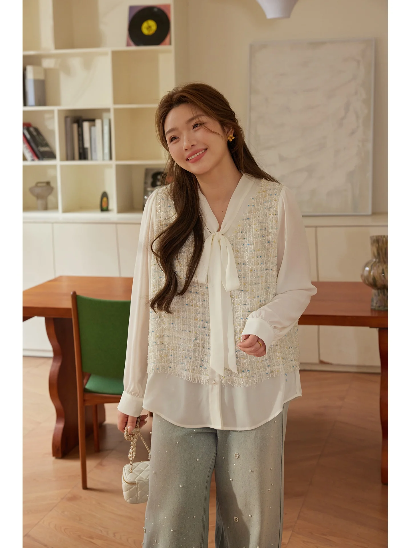 

Miss ng Large Size Women's irt Design Sensation Small Fraance Sle V-Ne Sa Spring New Sle Ele Office Wear