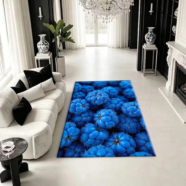 Mountain City Scenery Carpet, Mediterranean Old Town Landscape Printed Floor Mat, Suitable for Home Decoration