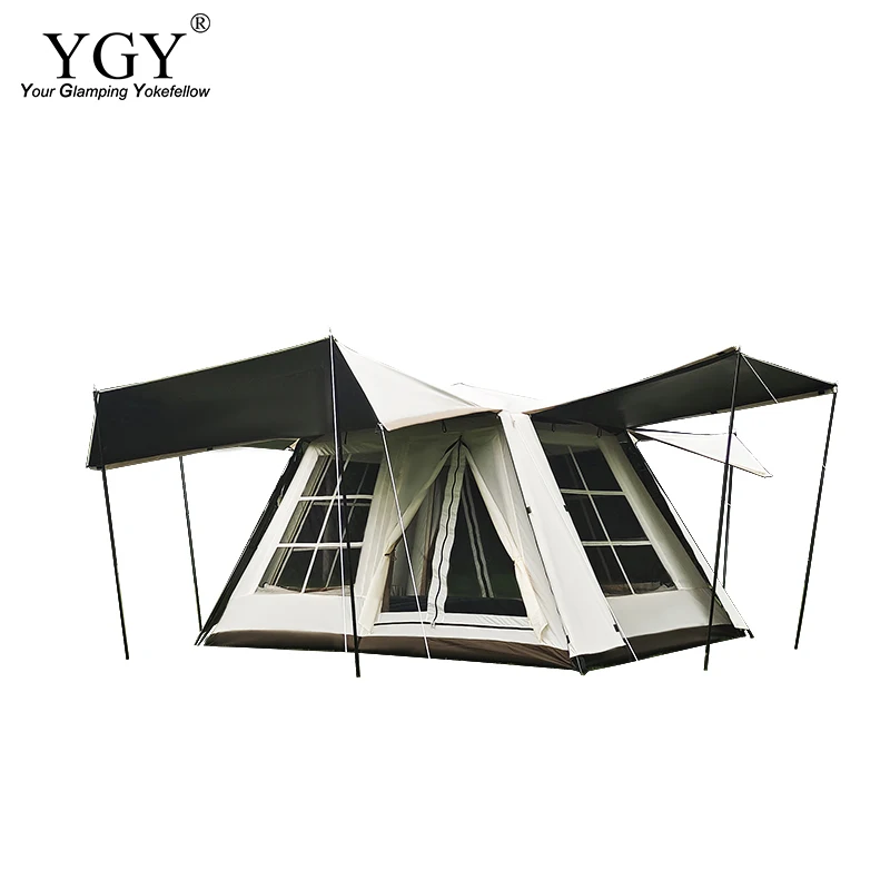 

YGY Outdoor Camping Two Bedroom Family Tent Villa 10.5 Instant Set-up Tent,black Pu Coating PU 3000mm+