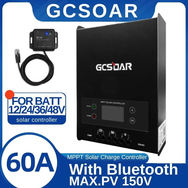 

GCSOAR 60A Solar Charge Controller with Wireless Monitoring of Compatible Solar Charge Controllers via Bluet00th