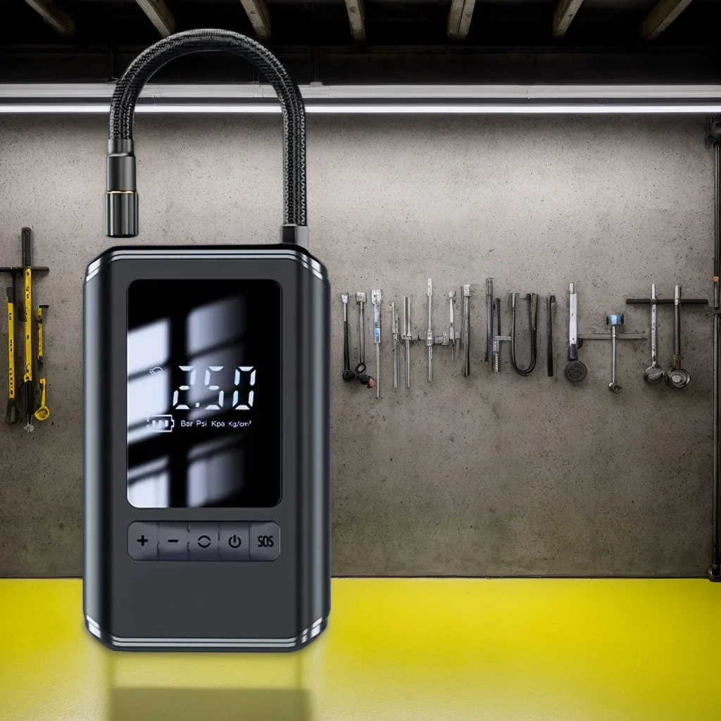 

​ ​ Электрический воздушный насос 4000 мАч — портативный перезаряжаемый насос с цифровым дисплеем и светодиодной подсветкой ​ ​