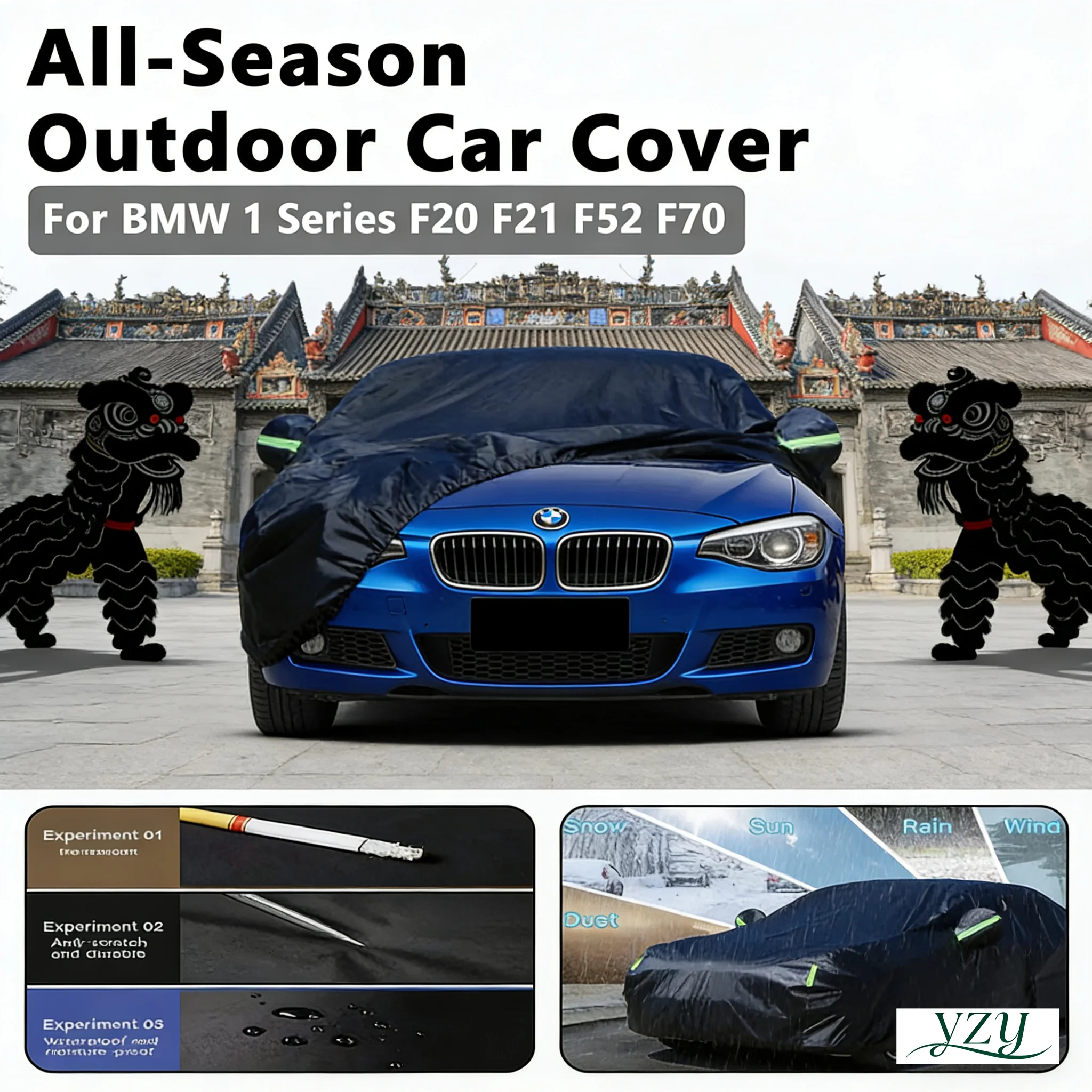 

For BMW 1 Series F20 F21 F52 F70 Car Full Cover - Outdoor Waterproof Snowproof Sunshade, All Weather Auto Protection Accessories