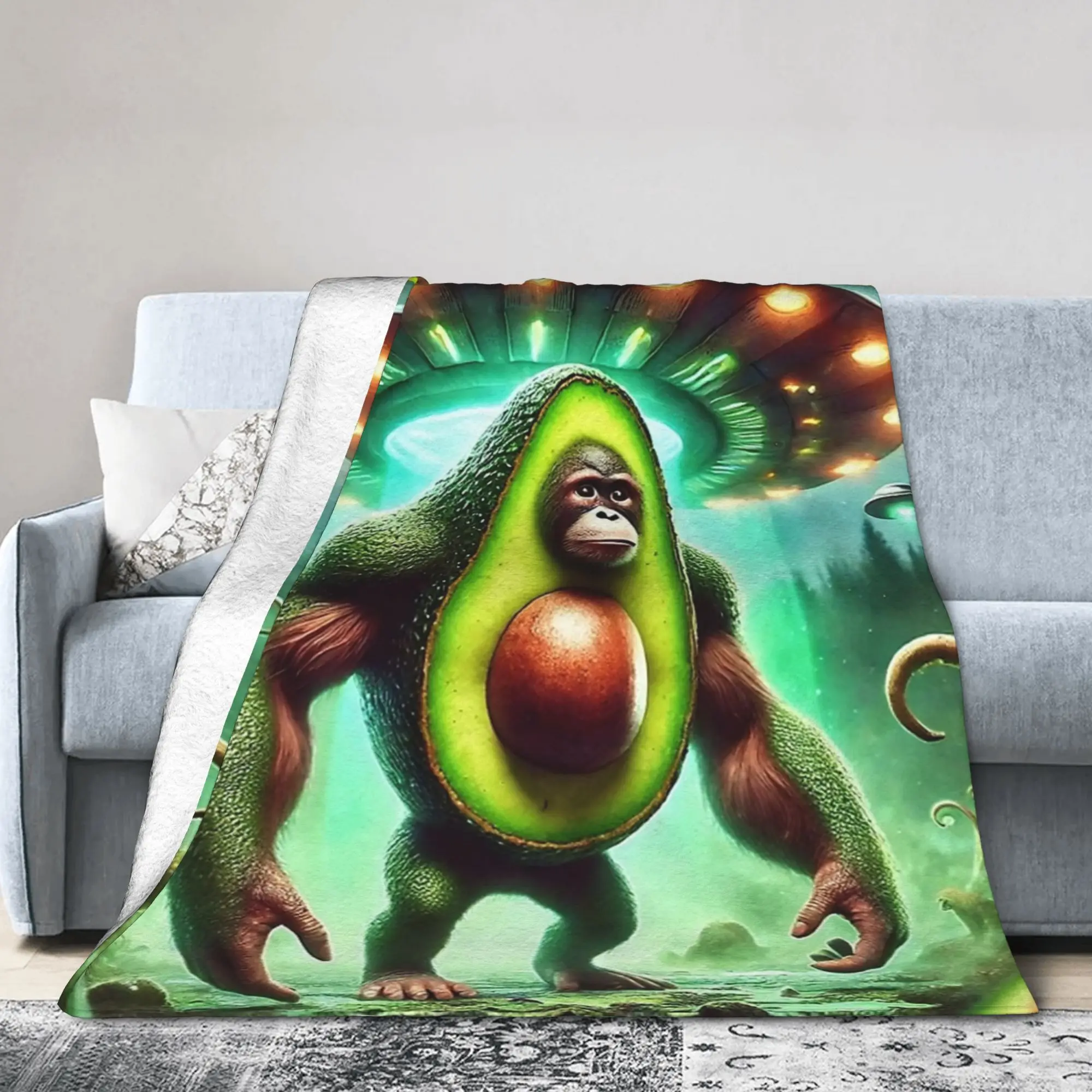 Abonono Schimpazinono Italian Brainrot Blanket Coral Fleece Plush Multifunction Lightweight Throw Blanket for Sofa Travel Quilt