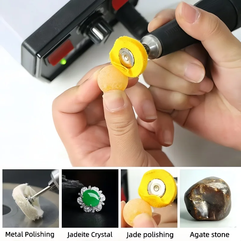 Yellow/beige/bleached Cloth Wheel, 2.35mm Handle Jewelry Polishing Cloth Wheel  Rotating Tool Accessories