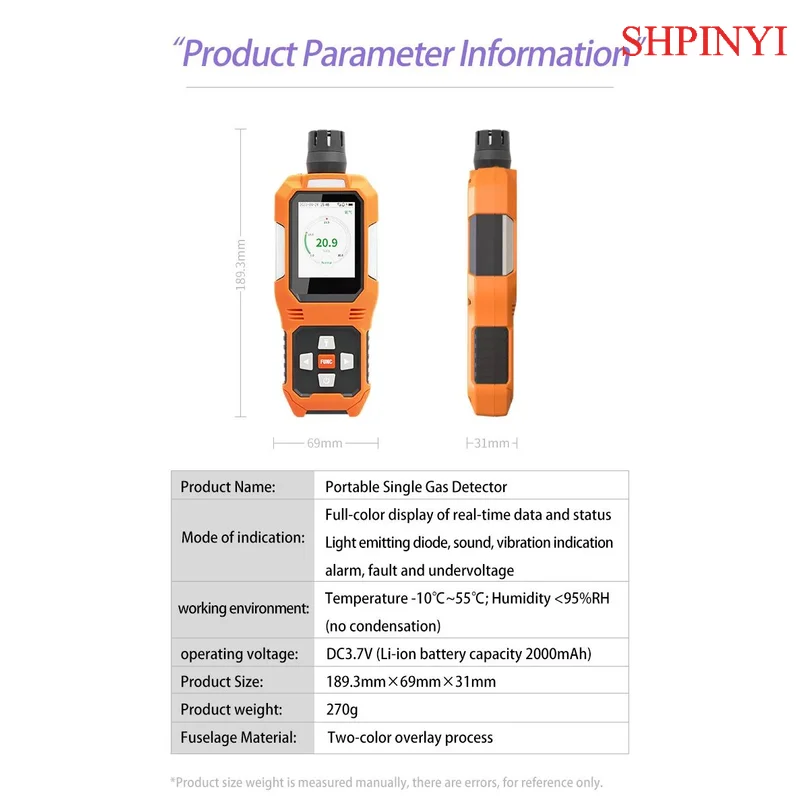 아이케시 Co1000 휴대용 일산화탄소 경보 분석기 Co 천연가스 감지기 가연성 가스 감지기 0~1000ppm