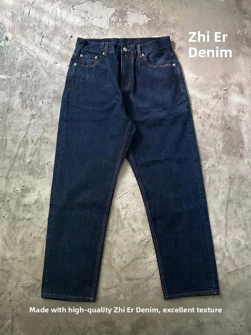 

Original Bull Red Ear Denim American Retro Heavyweight Japanese Sle Untreated Blue Jeans 4oz Men's Indigo Loose Straight Leg