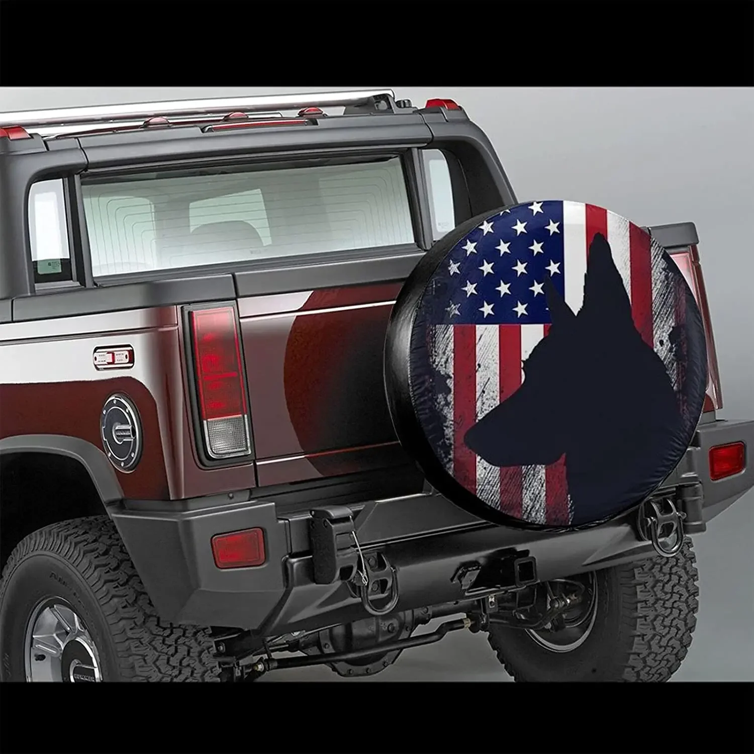 German Shepherd American Flag spare tire covers Sunscreen Dustproof Corrosion Proof Wheel Cover for rvs tires Sun-Proof