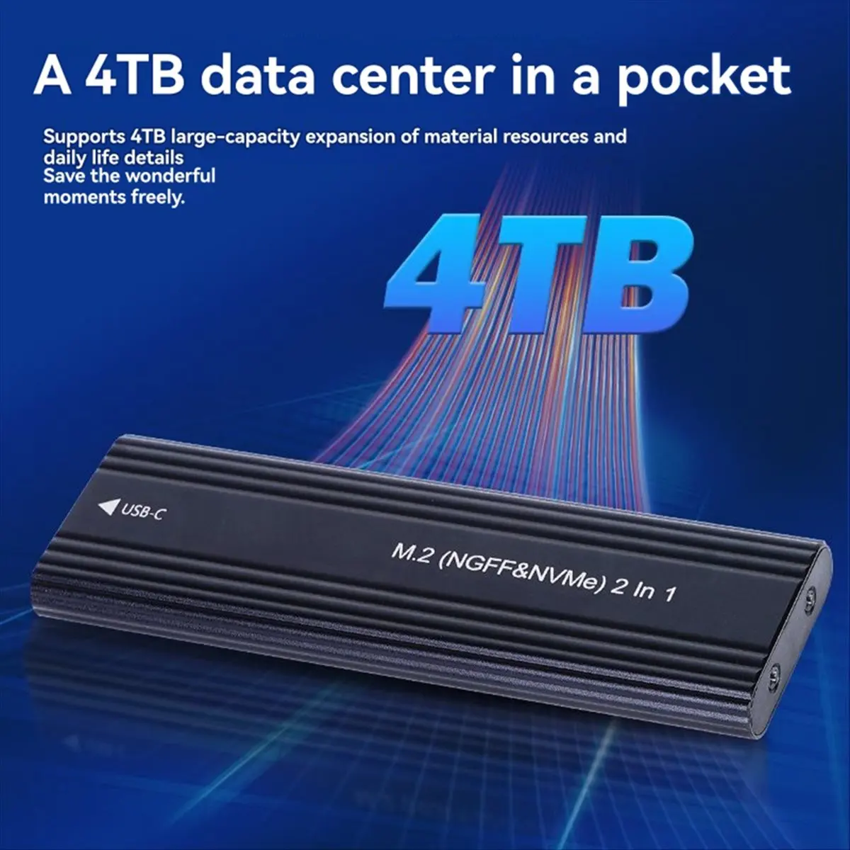 

Stable- NVME M.2 SATA Drive External Enclosure 2230/2242/2260/2280 M.2 to USB C 10Gbps SSD Aluminum Case Type C SSD