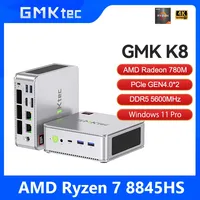 GMKtec GMK K8 Mini PC AMD R7-8845HS NUCBOX Design of dual fan system Window 11 Pro AMD Radeon™ 780M  PCle GEN4.0*2 DDR5 5600MHz