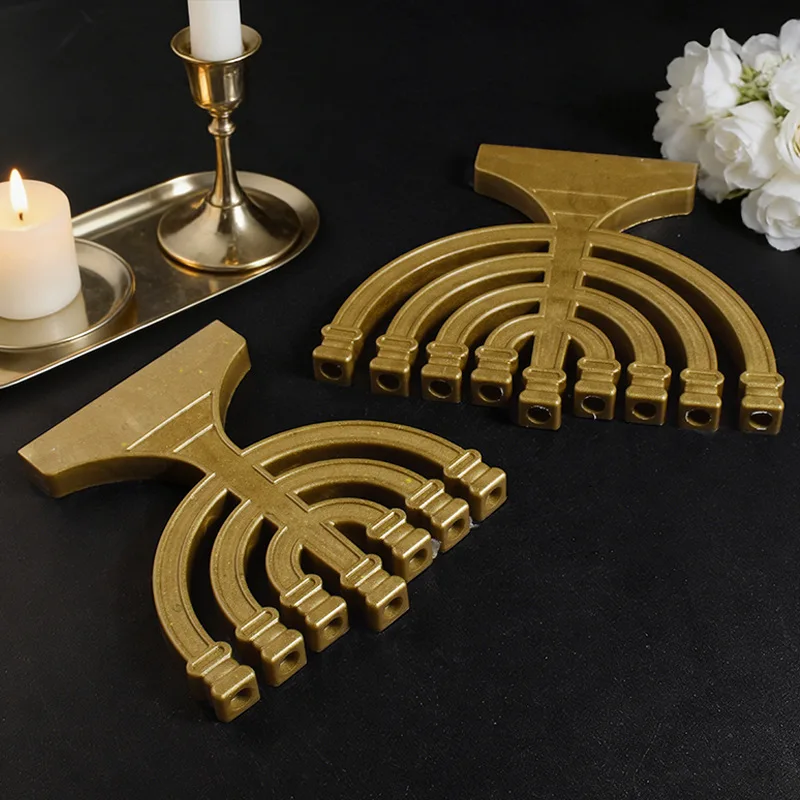 

Силиконовая форма для подсвечника на Хануку, 9-конечная еврейская менара, гипсовая форма для религиозных церемоний, инструмент для украшения дома