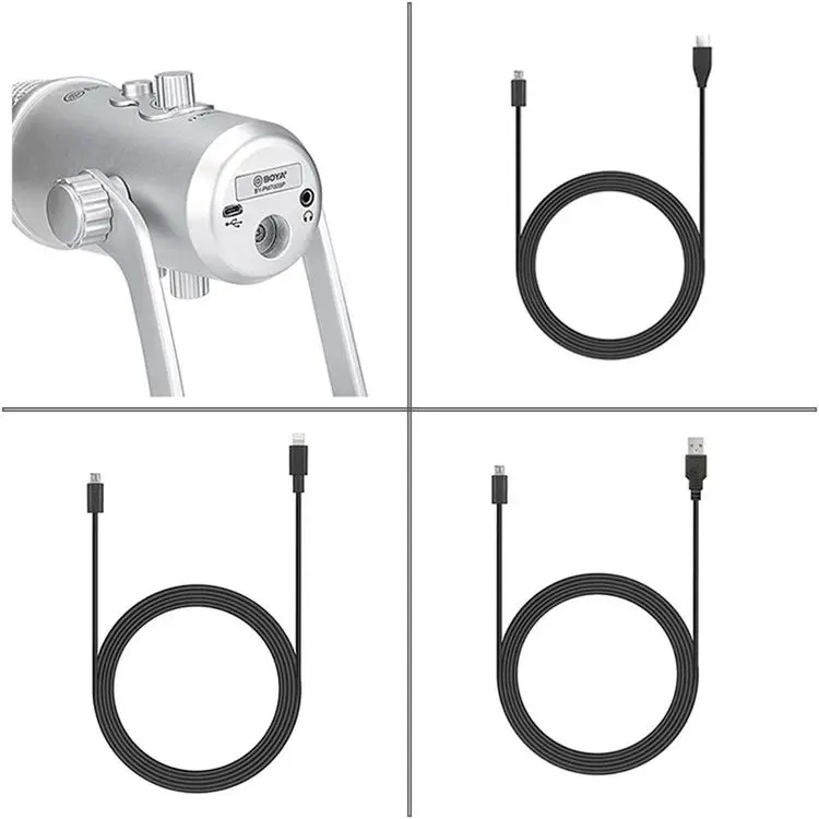 Micrófono USB flexible con patrón polar para dispositivos iOS Dispositivos y compitores Android