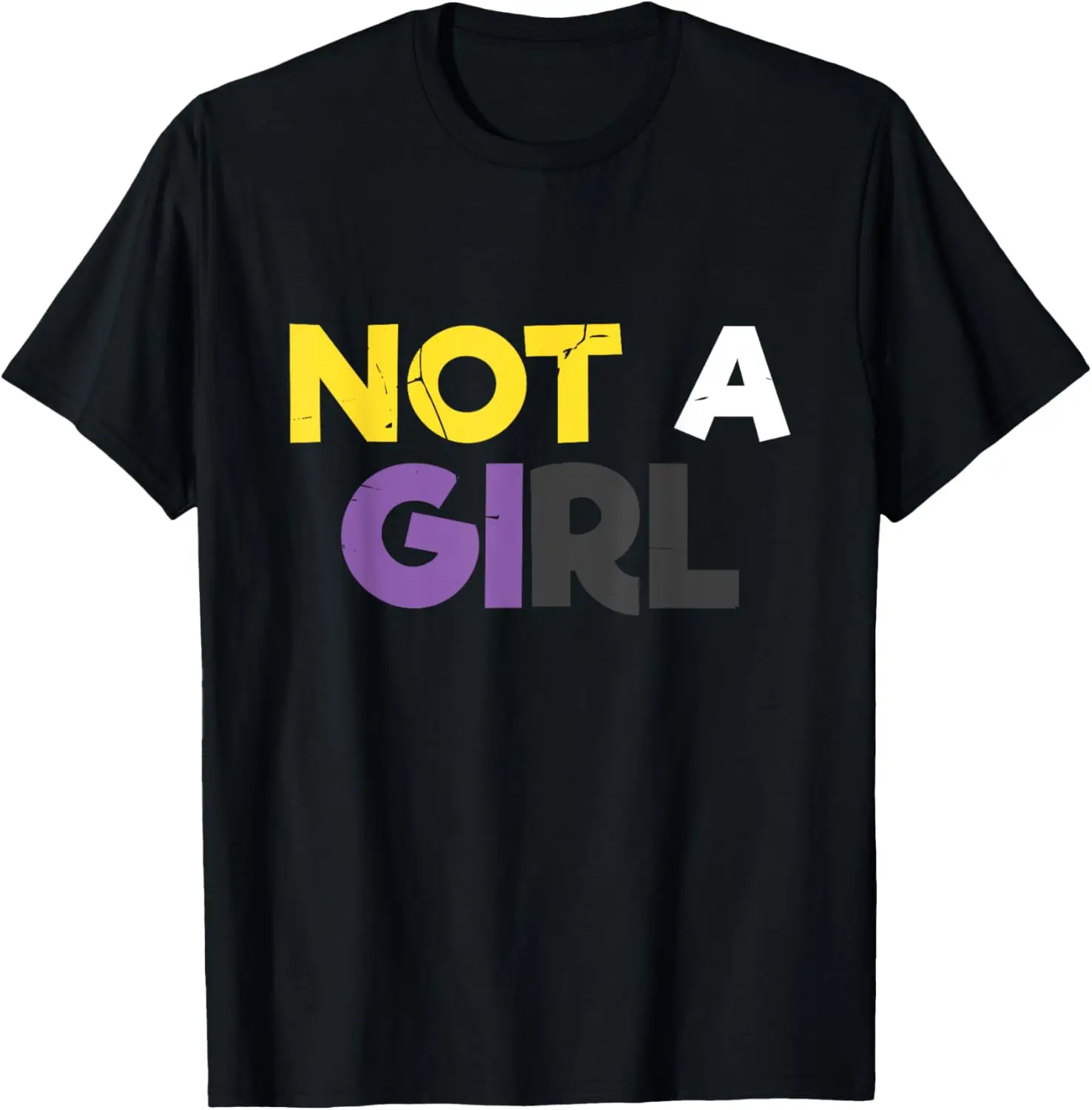 

Not A Girl LGBT LGBTQ Pride Nonbinary Non Binary T-Shirt,100% cotton