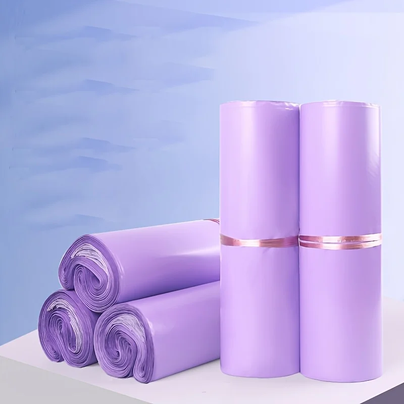 50Pcs Purple Courier Bag Express Envelope Storage Bags Mailing Bags Self Adhesive Seal Plastic Pouch Packaging Shipping Bag