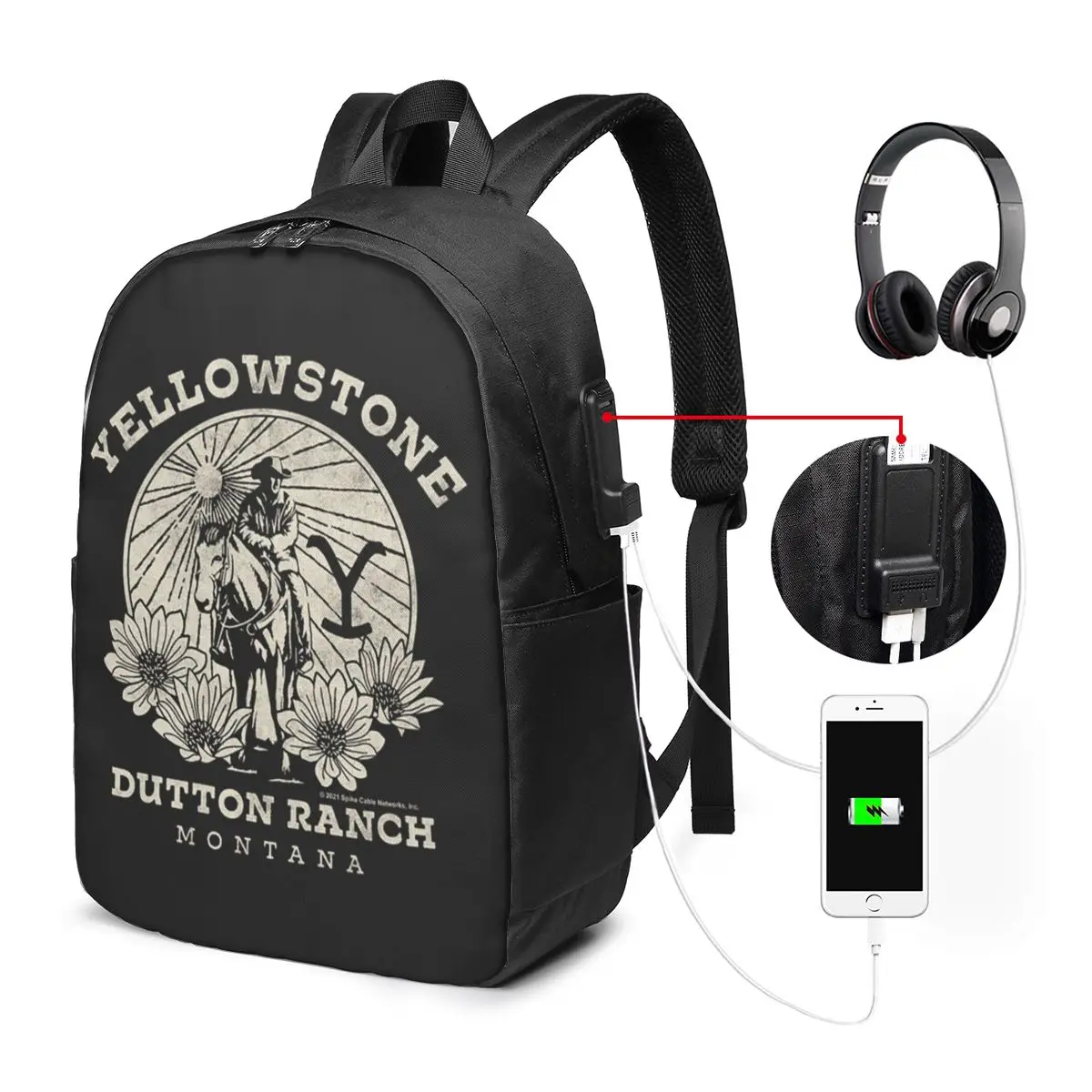 

Yellowstone Dutton Ranch Backpack Travel Notebook Bag Computer College Student School Bag Laptop Shoulder Bags for Men Women