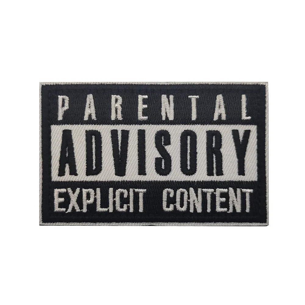 Embroidered Parental Advisory Patches MIlitary Funny Letter Patch Tactical Fabric Flag Badges