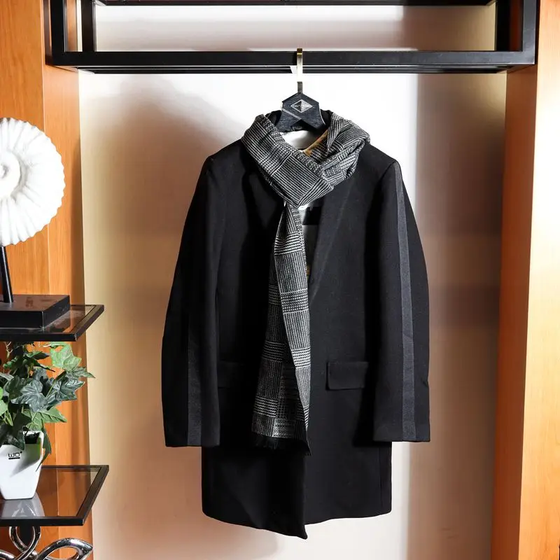 

Мужское модное шерстяное пальто Bla, осенне-зимний сезон, простая модная универсальная одежда S9000, облегающая повседневная одежда