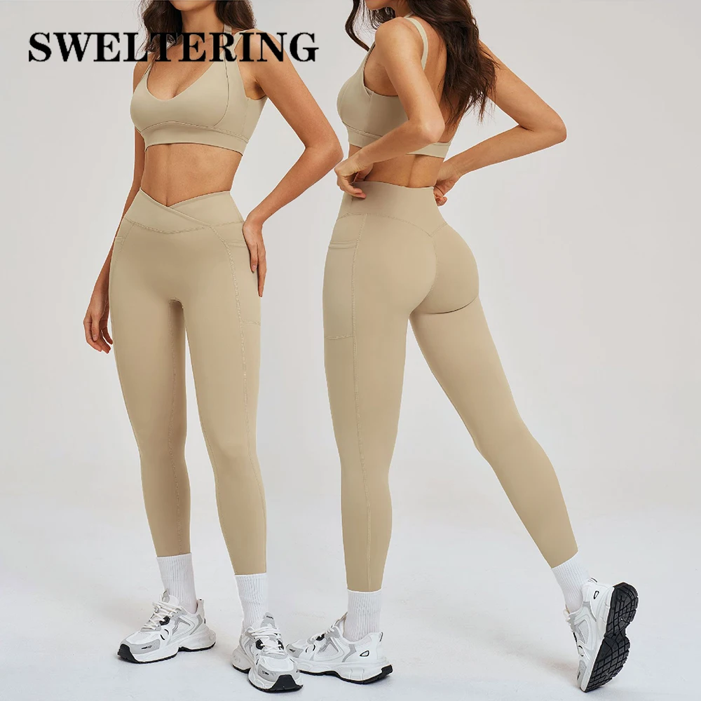 

Комплект для йоги для женщин, 2 предмета: одежда для спортзала, спортивные костюмы, фитнес-костюмы, женские леггинсы с высокой талией, спортивный бюстгальтер, спортивная одежда