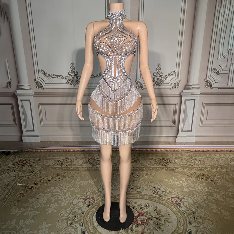 

Diamond Skirt Evening Bar Nightclub Dj Lead Singer Evening Dress Banquet Company Annual Meeting Hosting Event Dress Partykleider