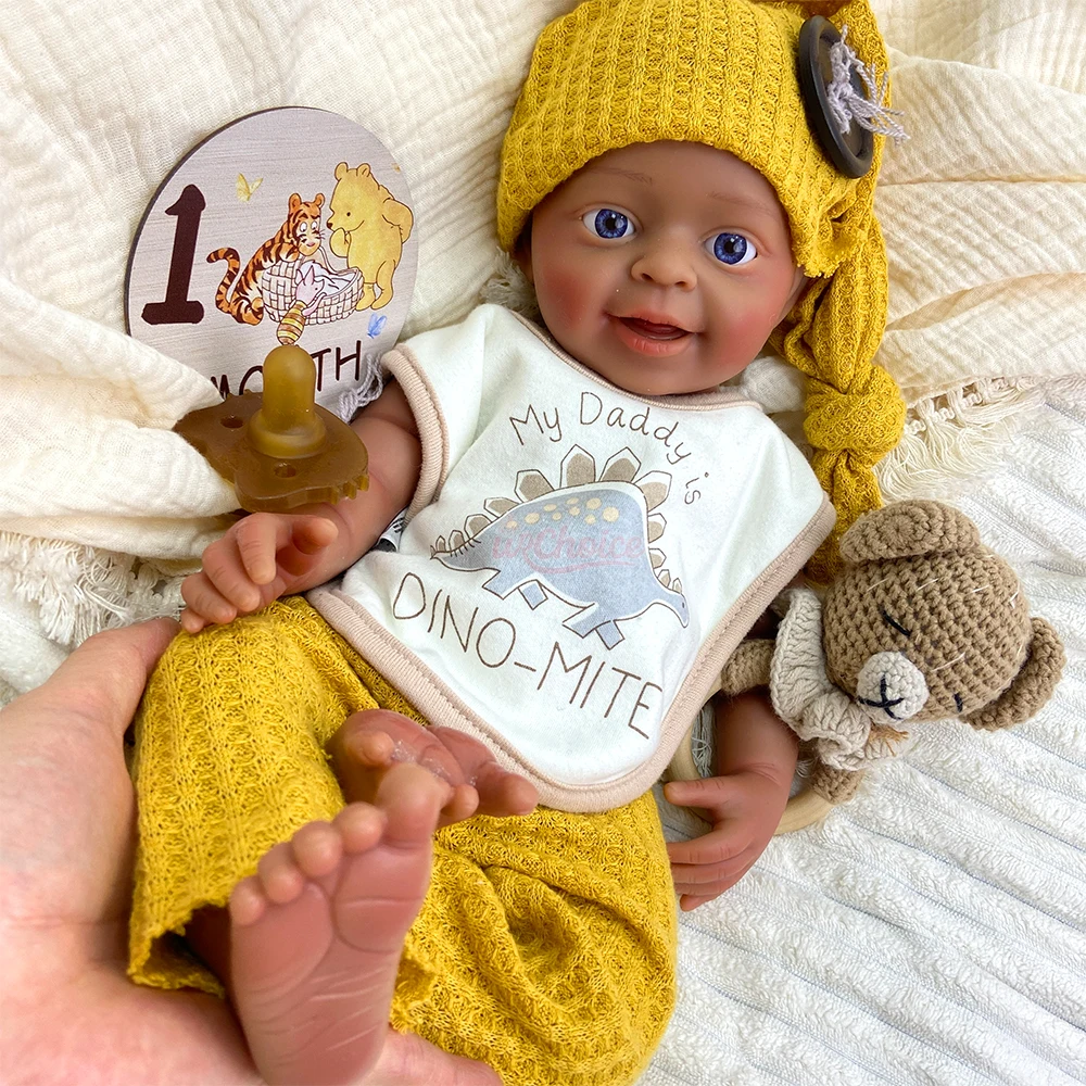 

18-дюймовая полностью силиконовая кукла-реборн мальчик, ручная роспись, утяжеленное тело, подвижная, реалистичная, для коллекции произведений искусства