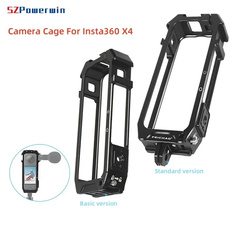 

Клетка для камеры Powerwin для Insta360 X4, панорамная рамка с магнитным складным адаптером для штатива, холодный башмак для велосипеда, спортивного видеоблога