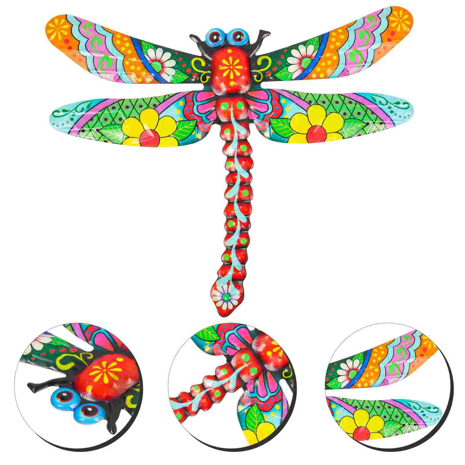 

Dragonfly Wall Decoration Backyard Outdoor Decorate Porch Garden Metal Craft Iron Indoor