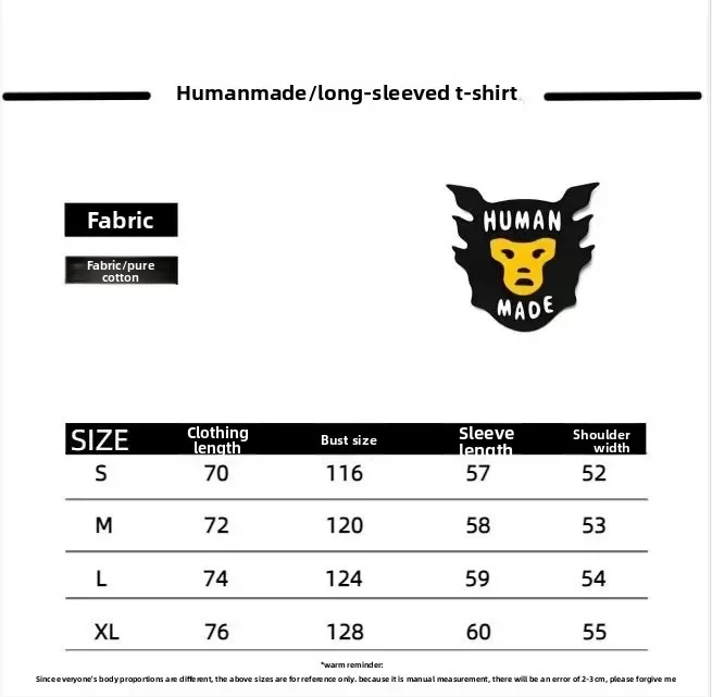 Humanmade Trendy Couple Cartoon Print Long Sleeve T Shirt Autumn Winter Casual Jacket 썸네일 6