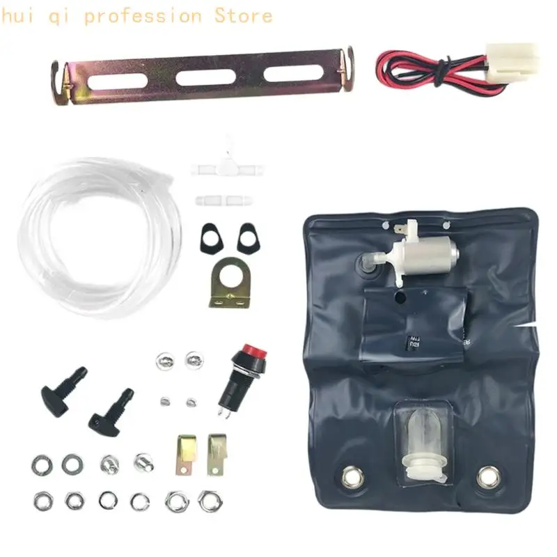 Ersatzset für Autowaschflüssigkeitsbeutel mit 12-V-Pumpe, Schlauch und Montagematerial für die Wartung des Waschsystems und die – Detail 7