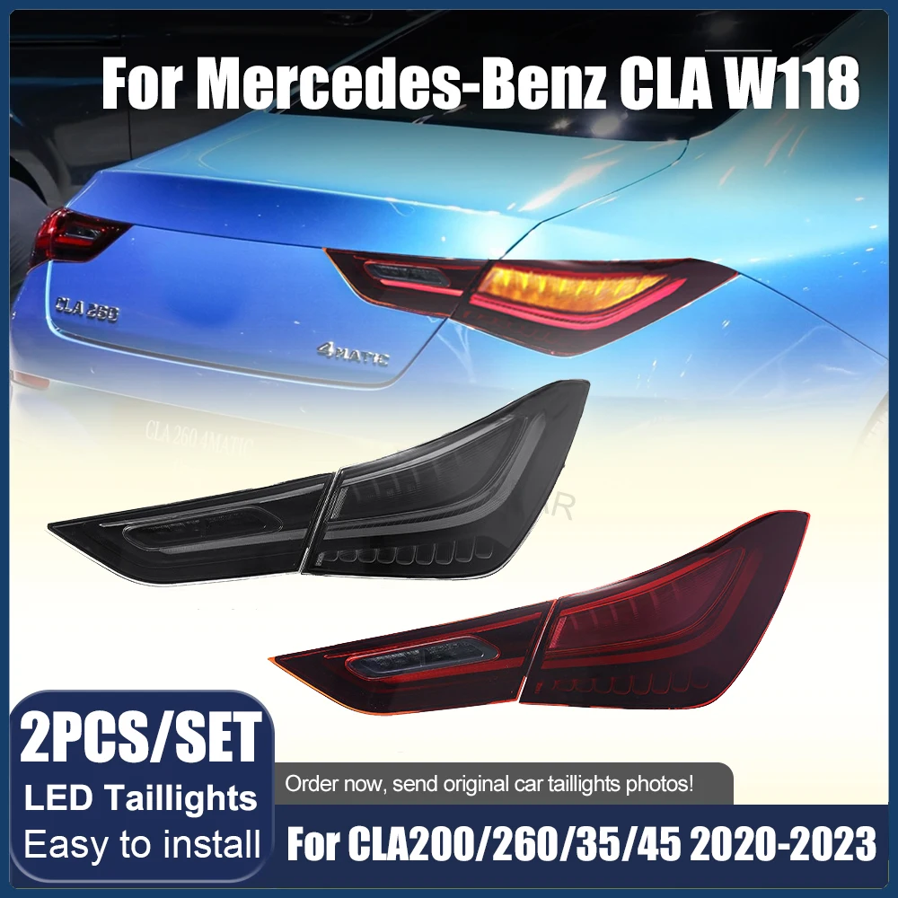 

2PCS LED TailLight Assembly for Mercedes-Benz CLA W118 CLA200 CLA260 CLA35 CLA45 2020-2023 Rear Lamp Running Turn Signal Warning