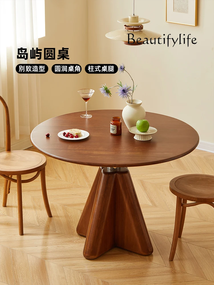 Nordic Solid Wood round Table Simple Small Apartment Home Dining Table