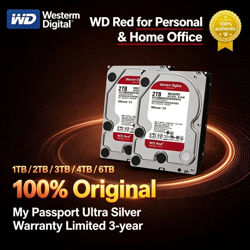 WD Red Internal NAS Hard Drive 2TB 3TB 4TB 6TB 3.5 Inch Western Digital 5400RPM SATA 6Gb/s 64MB Cache For Desktop