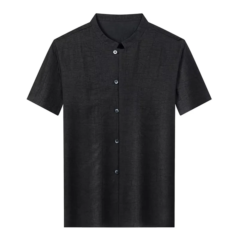 Natural Mulberry Silk 100% Shirts For Men Short Sleeve Luxurious Summer Quality Gambiered Canton Gauze Fashion Camisas De Hombre