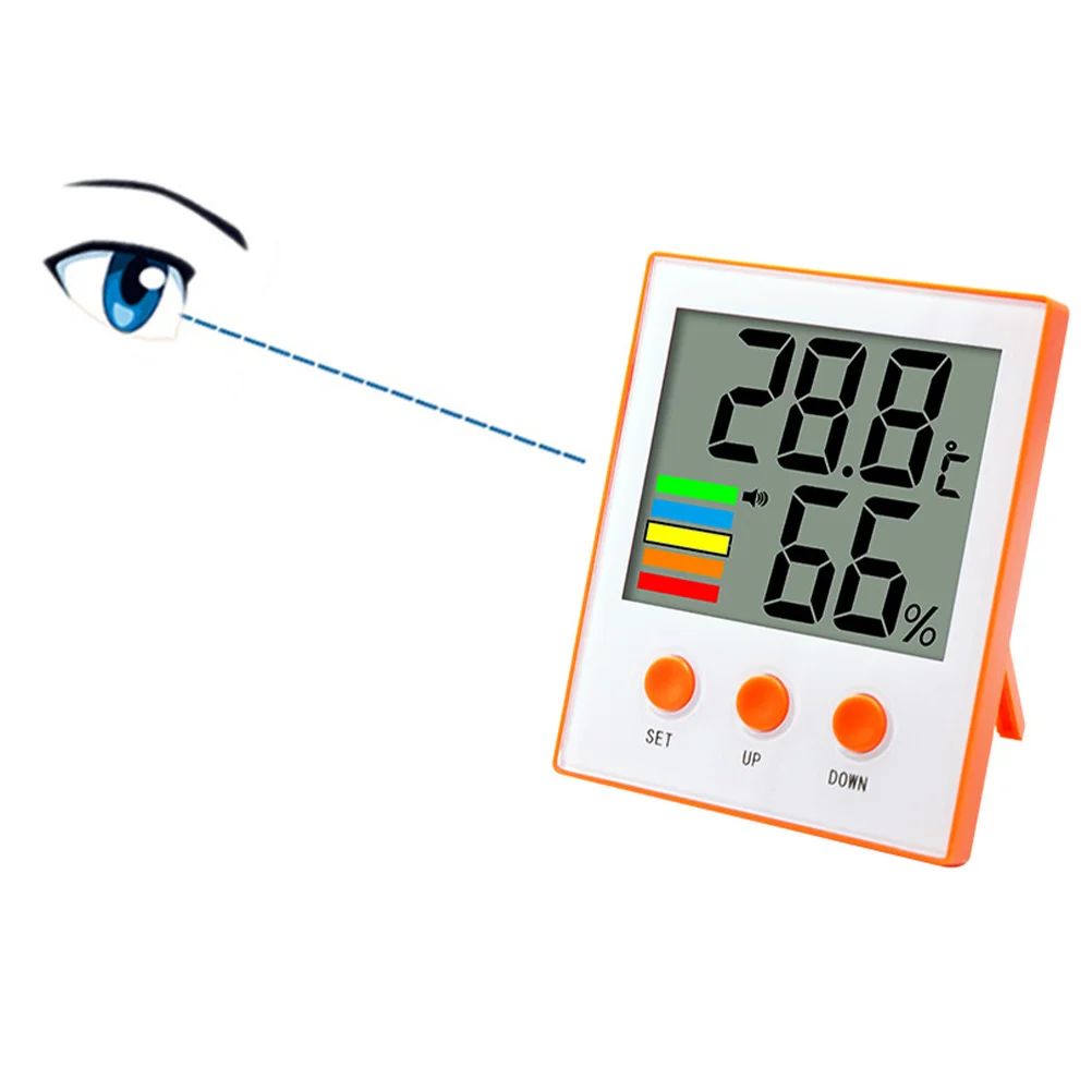 

Digital Thermometer Hygrometer With 24 Air Inlet Holes Large Lcd Screen Indoor Home Office Warehouse Temperature Humidity