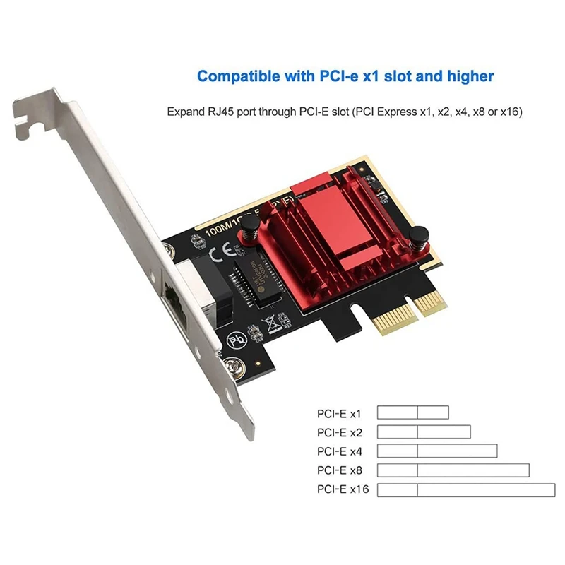 Scheda PCIE di gioco scheda di rete Gigabit da 2500Mbps 10/100/1000Mbps RTL8125 scheda di rete cablata RJ45 adattatore di rete pci-e 2.5G