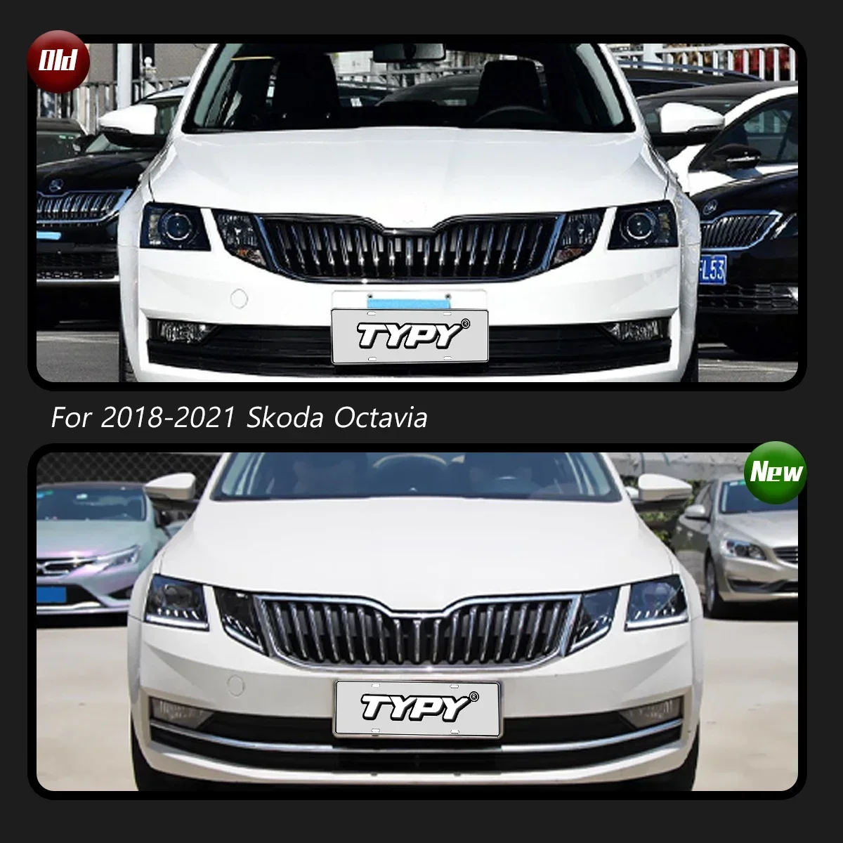 

TYPY New LED Head Lamp Upgrade Modified For Skoda Octavia Headlights 2018-2021 Dynamic Signal Head Lamp Auto Accessories