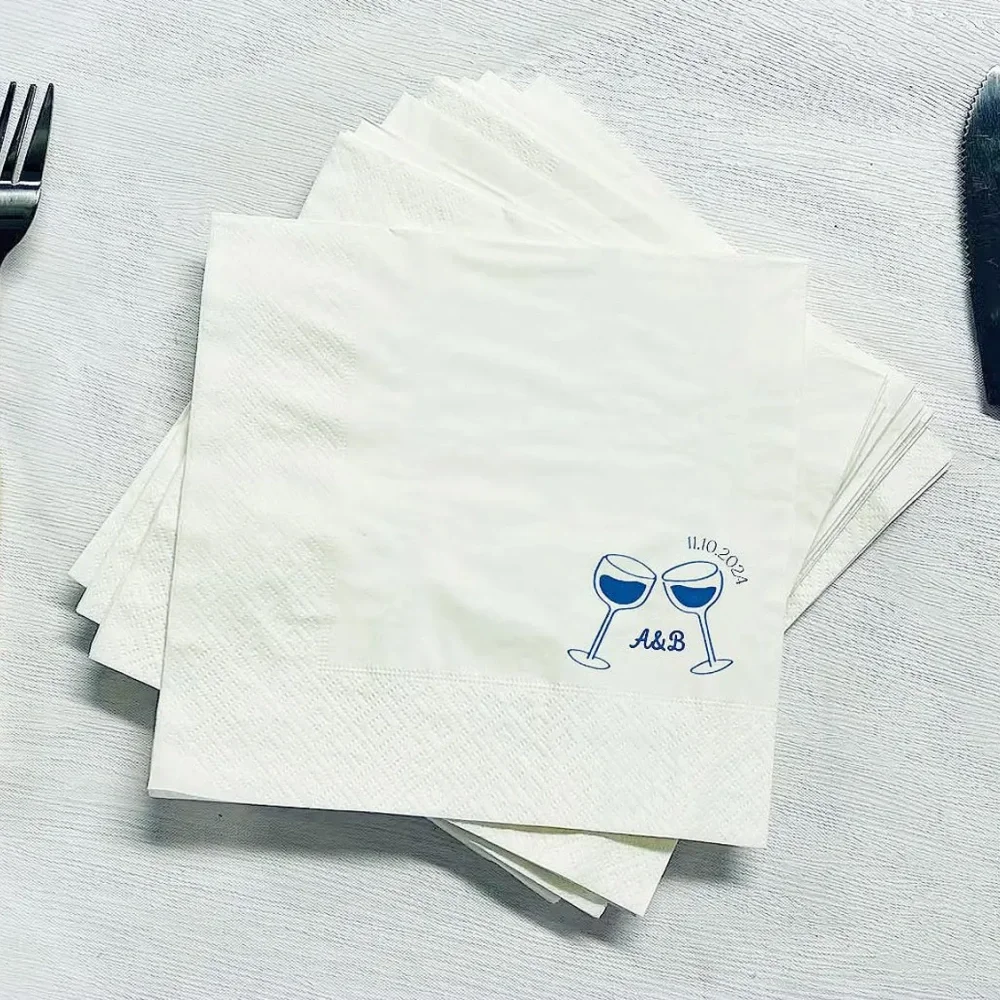 

50 pcs Custom Cheers Cocktail Napkin,Wedding Napkins,Personalized Napkins,Wedding Anniversary,Engagement,Party,Bachelorette