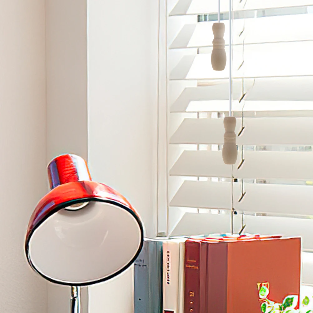 

8pcs Blind Pull Knobs Replacement Window Blind Cord Pulls Rustic Wooden Decorative Cord Holder Tassel End Curtain Drop Puller