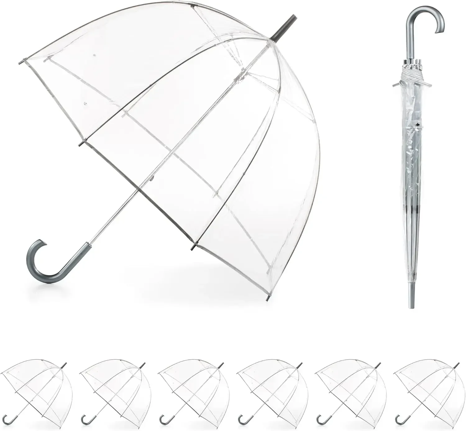 

Totes Adult Clear Bubble Umbrella with Dome Canopy and Lightweight Wind and Rain Protection
