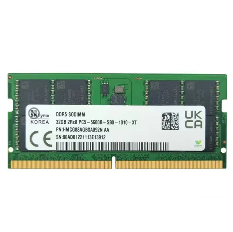 SK Hynix PC5 32GB 2Rx8 5600B DDR5 5600MHz SO-DIMM RAM, memoria