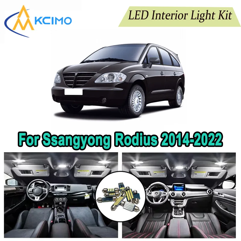 

Canbus LED Kit Interior Light Bulbs For Ssangyong Rodius 2014-2022，Door Lights Super Bright Light Set Easy Install