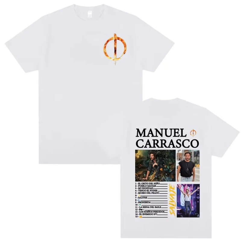 Rapper Manuel Carrasco Album Tour Printed T Shirts Men's Clothing Comfort  Cotton Tee Shirt Unisex Hip Hop Oversized T-Shirt
