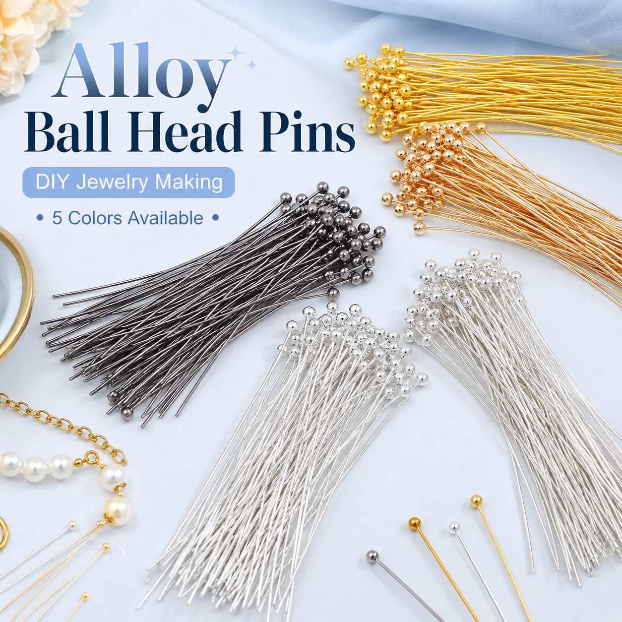 16-40mm Alloy Ball Beads Multi-Color Handmade DIY Jewelry-Making Bead for Necklaces Links and Decorative Accessories