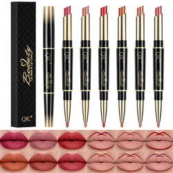 2 IN 1 Lip Liner Waterproof Matte Lipstick Pencil Makeup Cosmetics Dark Red Lips Liner Pencil Beauty Long Lasting Make Up