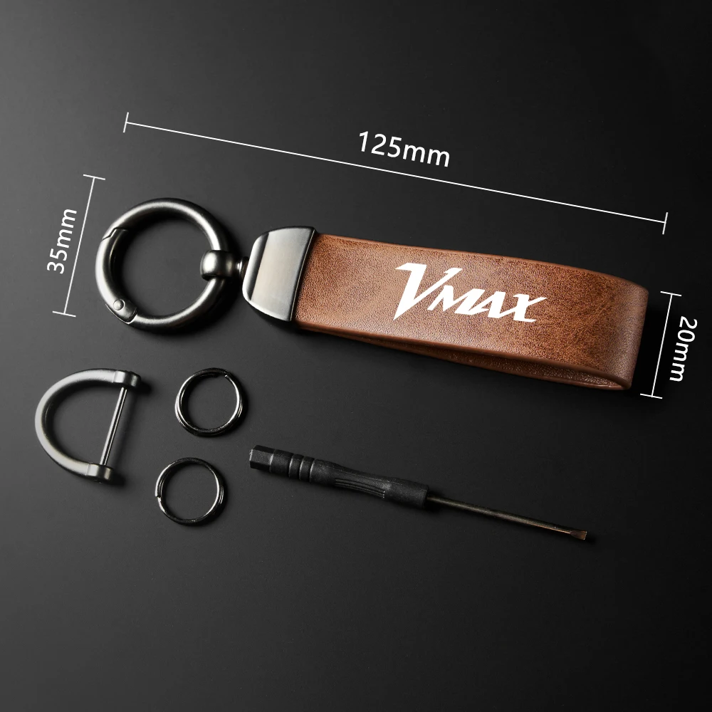 High-Grade leather Motorcycle Keychain Holder Keyring for Yamaha VMAX 1200 VMAX 1700 VMAX1200 VMAX170 Accessories