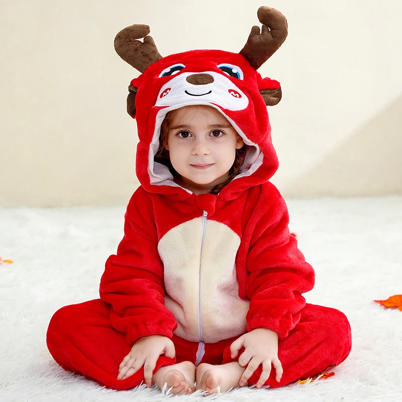 MICHLEY Karneval Baby Strampler Flanell Cosplay Kleinkind Säugling Kleidung Overall Bodysuits Jumpsuit Kostüm für Mädchen Jungen – Detail 34
