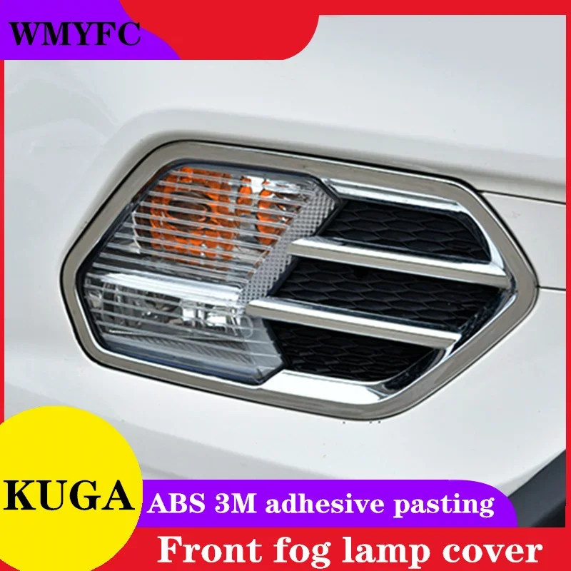 2Pcs/set ABS Chrome Car Front Fog Light Cover Frame Trim Fog Lamp Cover Styling Accessories For Ford Kuga Escape 2017 2018 2019